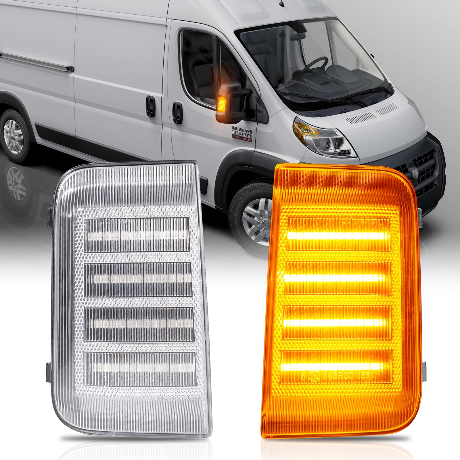 Frecce Laterale a LED per Boxer Fiat Ducato Ram Promaster Citroen Jumper Citroen Relay, Indicatori di Direzione Laterale a LED Canbus, 2 Pezzi