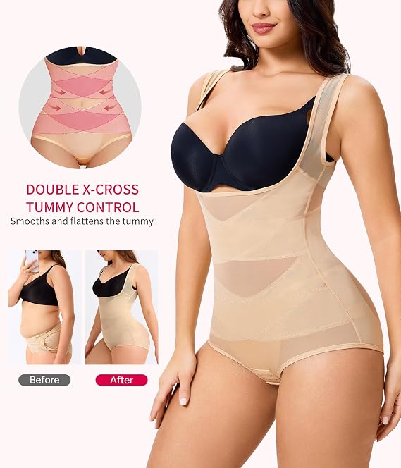 Gotoly Women Waist Trainer Bodysuit Body Shaper Tummy Control Shapewear