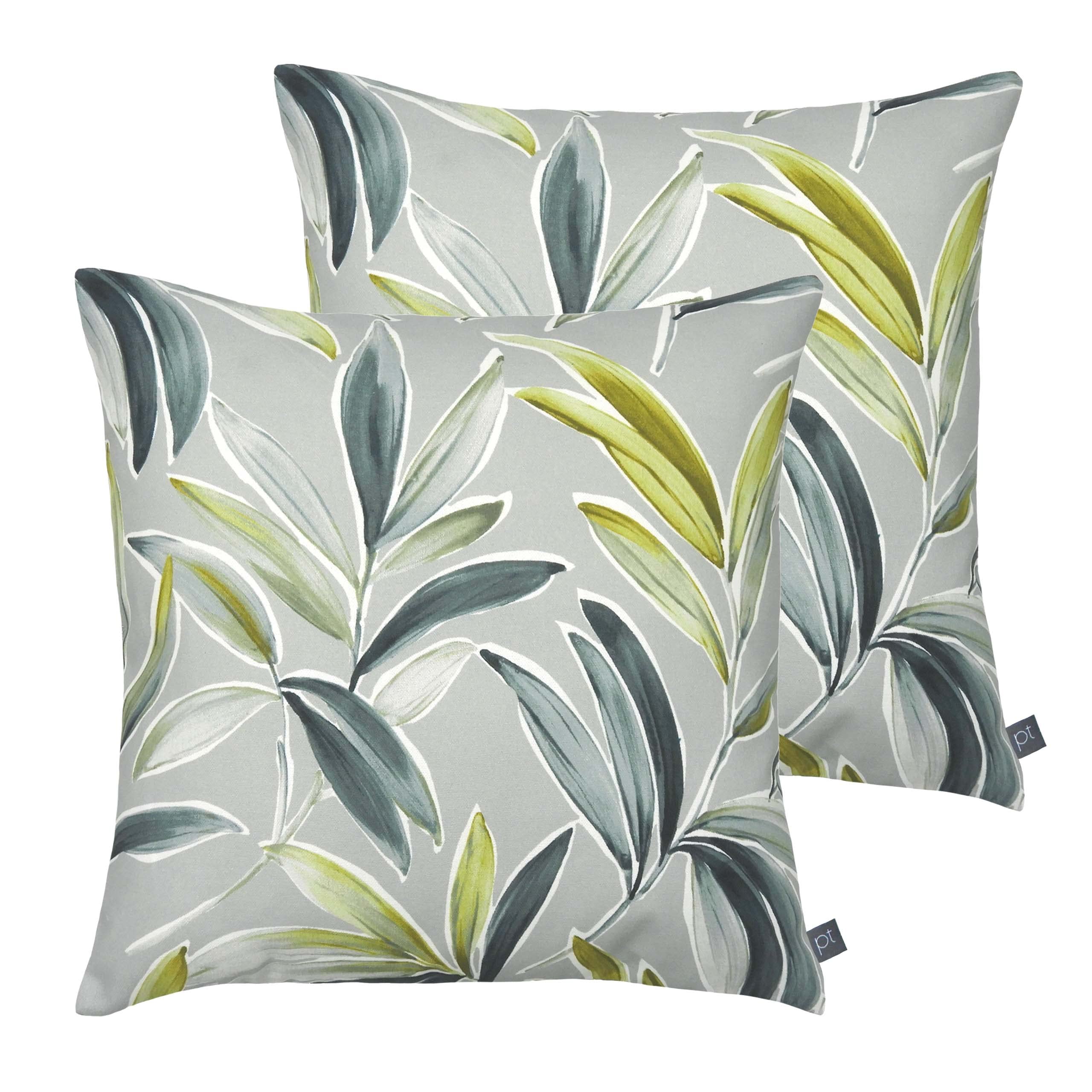 Prestigious Textiles Ventura Feather Filled Cushions (Twin Pack), Cotton, Polyester, Chartreuse