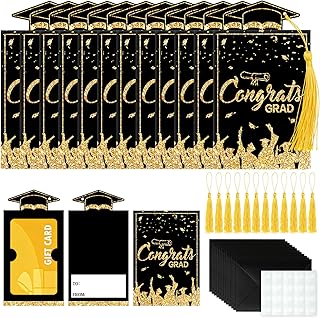 Sereliy 12 Sets Graduation Gift Money Holder with Envelopes & Tassels, Graduation Money Holder Cards, Congrats Grad Cash Gift Card Holders for High School & College Graduates