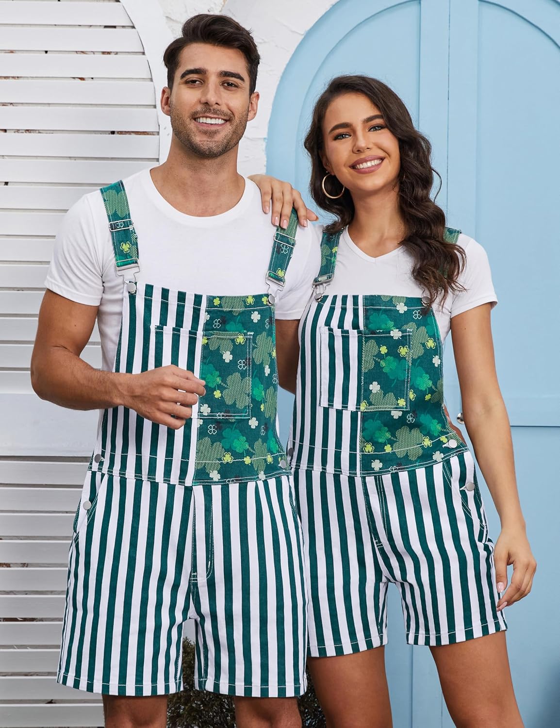 Unisex Printed Overalls Shorts Romper Festival Jumpsuits Work Bibs Coveralls Gifts for Men and Women - Image 2