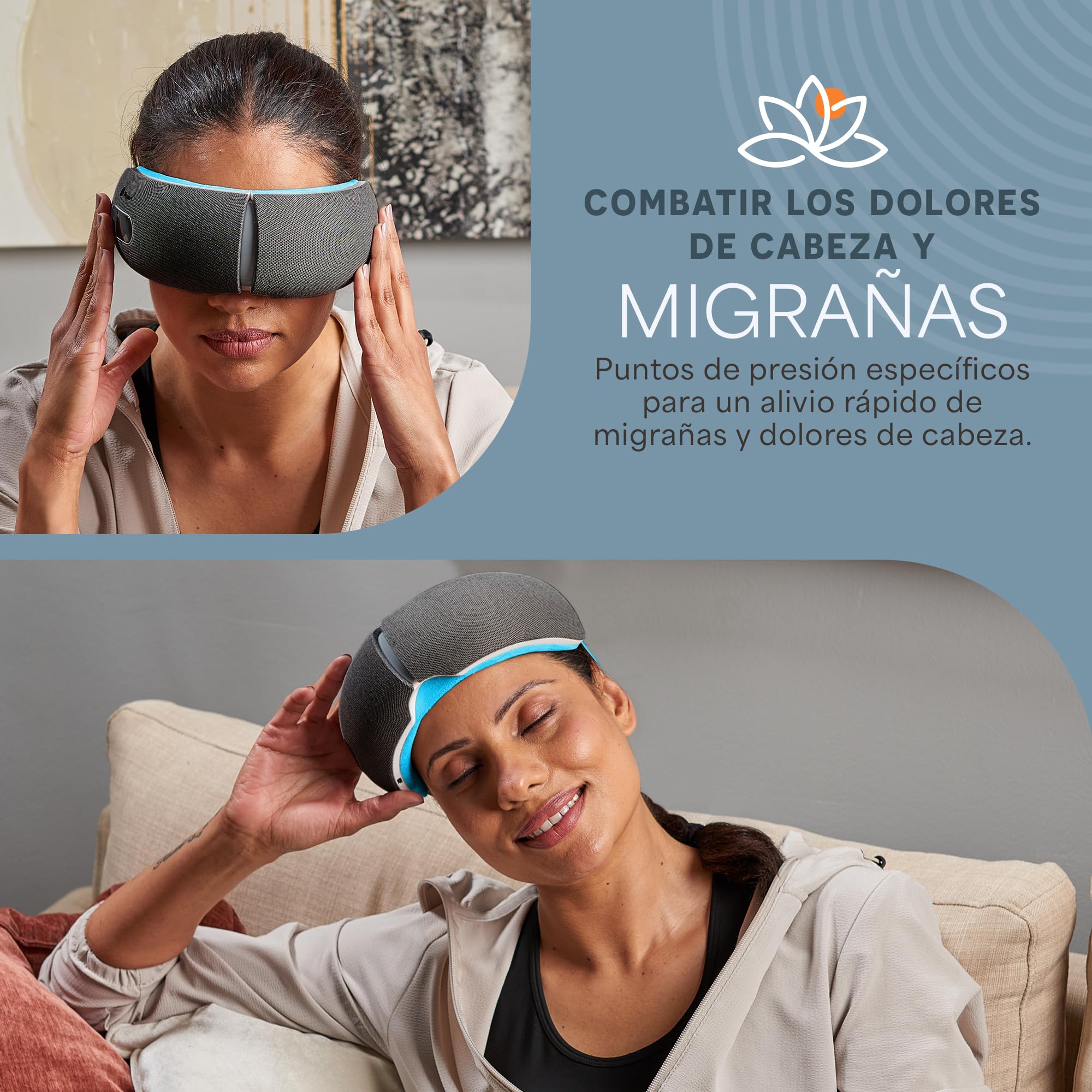Lifepro Masajeador de ojos Oculax con calor, vibración y música Bluetooth. Alivia fatiga ocular, ojos secos y migrañas, mejora el descanso y el sueño. Plegable y portátil.