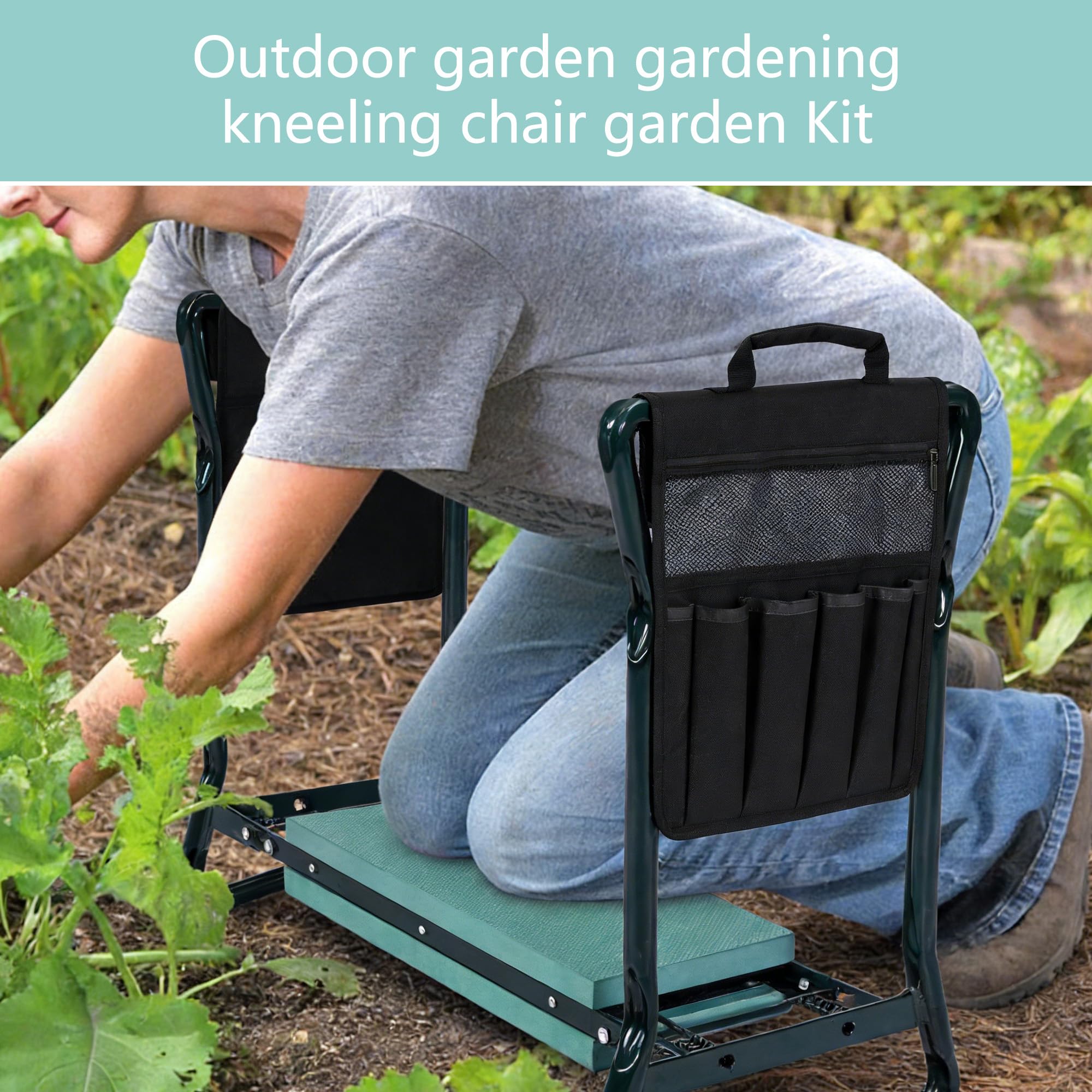 Banc de Jardinage Pliable Poches à Outils Pochette à Outils de Jardin avec Plusieurs Poches pour Banc De Jardinage Ou Tabourets À Genoux De Jardin Portables