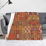 Gruppe von marokkanischen geometrischen Decke, warme Überwurfdecke, bedruckt, saugfähig, Sofa, Bett, weiche Flanelldecke, 150 x 125 cm