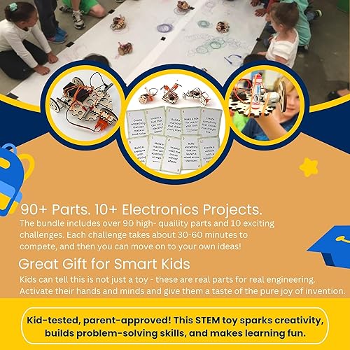 Miniatura 5 de Tinkering Labs Kit de catalizador de motores eléctricos para ingeniería robotizas proyectos de construcción de circuitos para niños y adolescentes