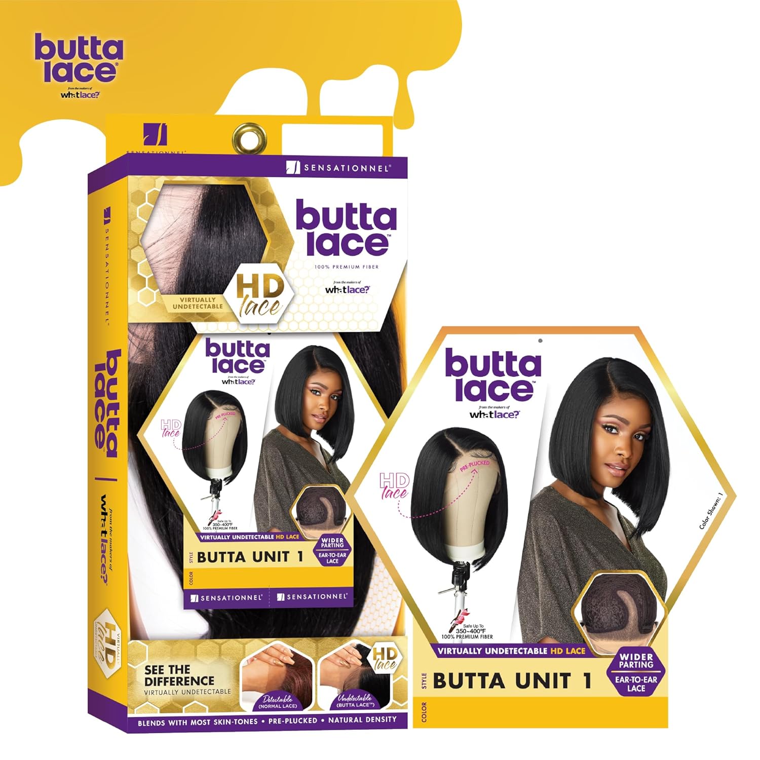 Sensationnel Butta Lace Wigs - Unit 1 Extra Wide 5 Inch Deep Parting Synthetic Preplucked Hairline Glueless Lacefront (T4/PEACH)