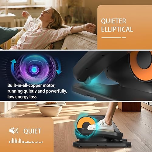 Miniatura 9 de Under Desk Elliptical Machine, Electric Elliptical Training Machine w/Remote & 12 Speeds Level, Manual & Auto Mode, Elliptical Traier for Seniors