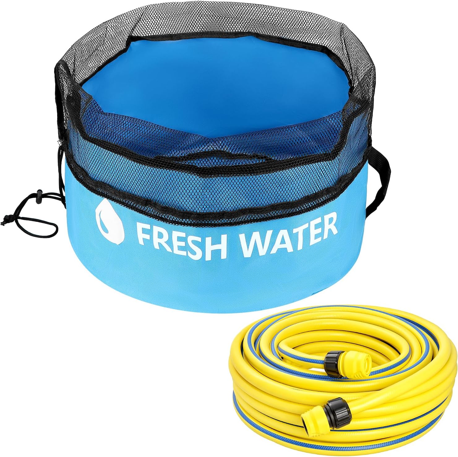 QWORK 4-Pack Waterproof RV Hose Bag Storage - Includes Fresh Water, Black Water, Electrical & Accessories Bags - Heavy-Duty Breathable Mesh, Sewer Hose Storage Bag