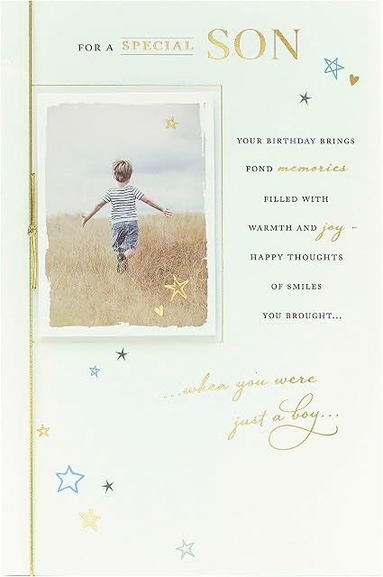 Son Birthday Card - Card for Son Birthday - Traditional Son Birthday Card - Son Birthday Card with Verse