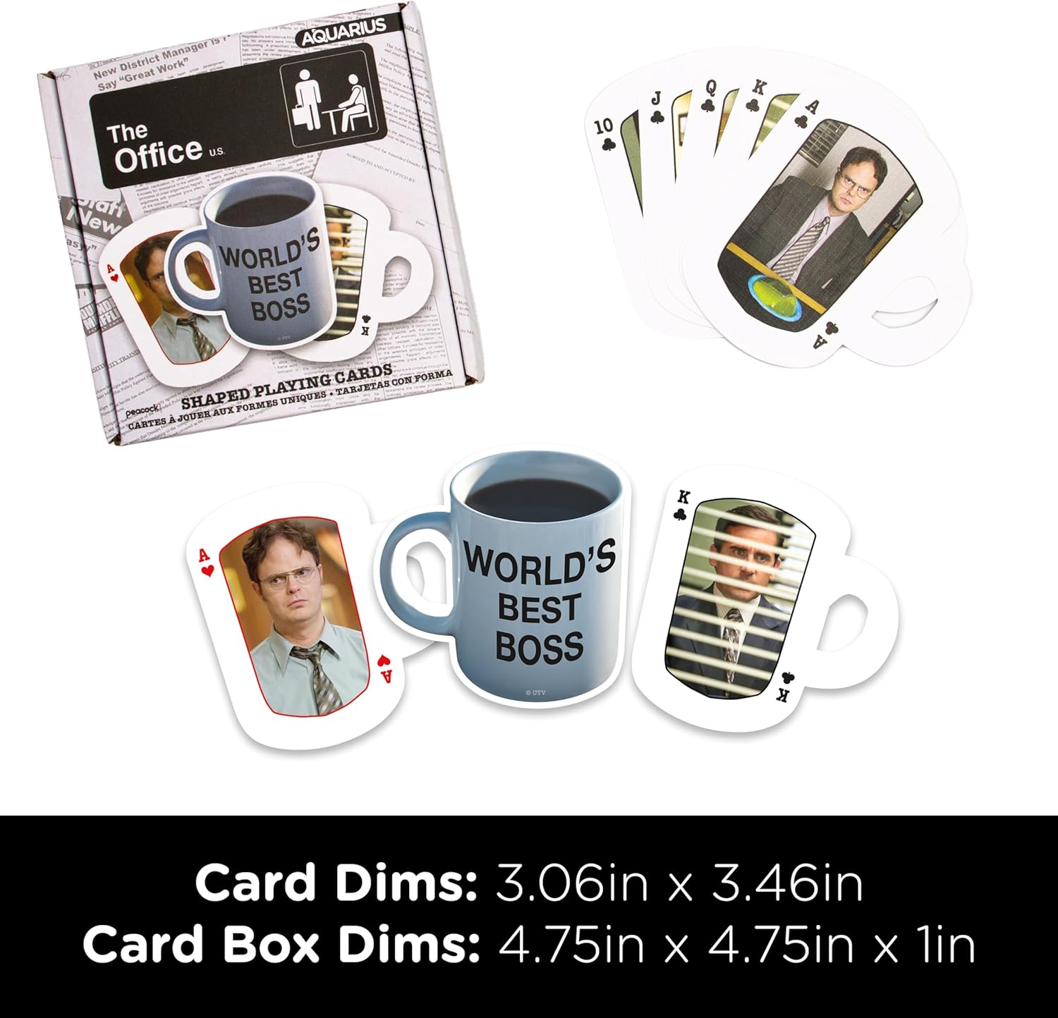 Aquarius The Office Playing Cards - The Office Shaped Deck of Cards for Your Favorite Card Games - Officially Licensed The Office Merchandise & Collectibles, Multicolor