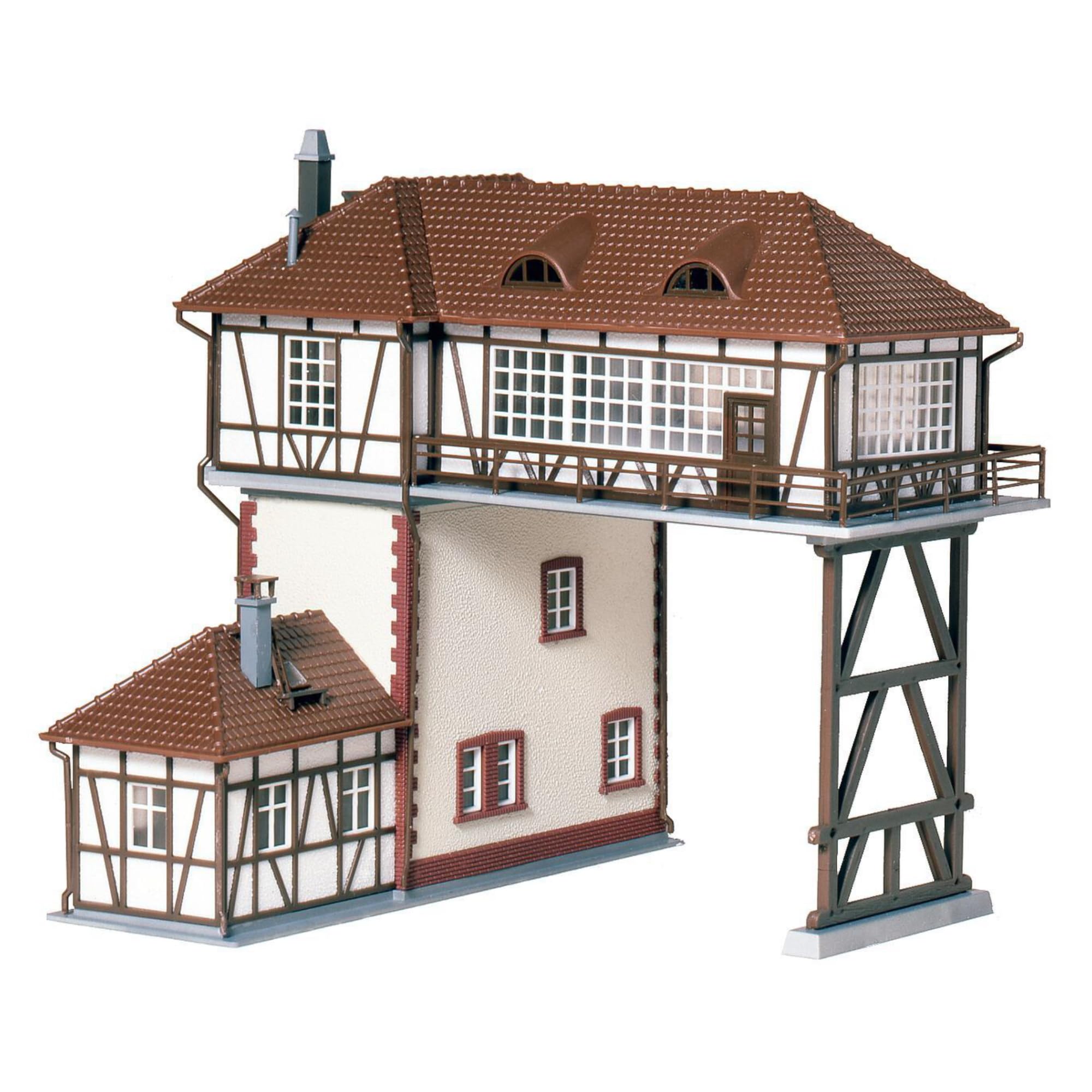 FALLER Reiterstellwerk Modellbausatz mit 133 Einzelteilen 179 x 168 x 160 mm I Modelleisenbahn Zubehör H0 Gebäude I Modelleisenbahn H0 Stellwerk, Divers