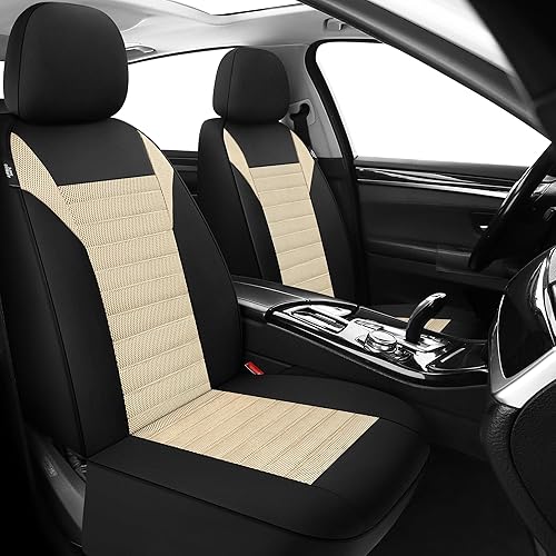 Miniatura 10 de Juego completo de fundas de asiento de automóvil, malla de aire 3D, fundas de asiento de banco dividido delanteras y traseras de tela transpirable