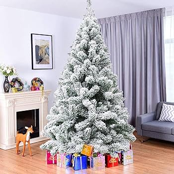 Amazon.co.jp: クリスマスツリー、2.1M 7フィートフロック加工雪
