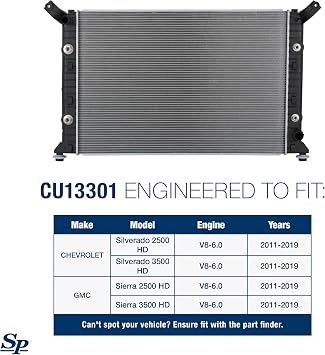 Spectra Premium CU13301 Radiator With EOC and TOC Compatible With Chevrolet Silverado, GMC Sierra