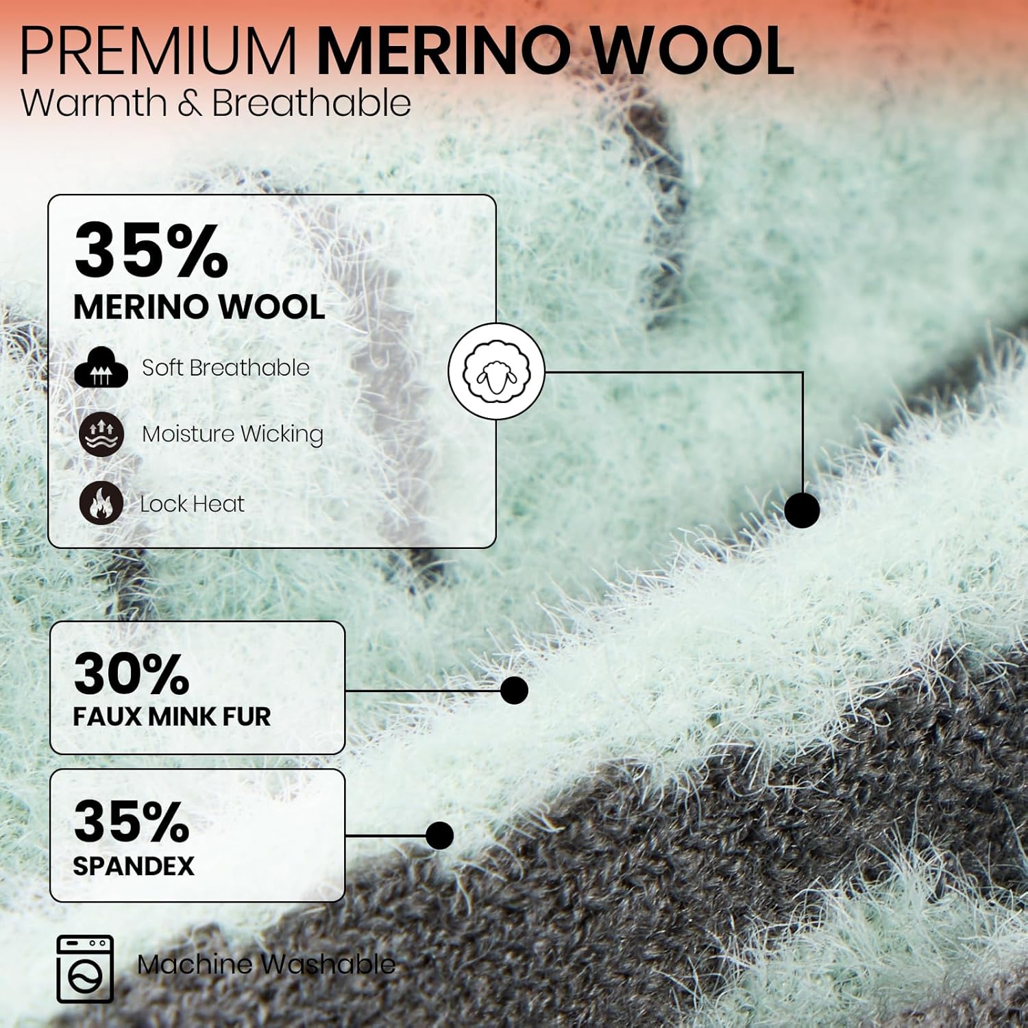 Merino Wool Heated Socks, 7.4V Rechargeable Battery Up to 10-Hour, APP-Controlled Electric Ski Socks for Men Women, Snowboarding, Hunting, Camping - Image 2