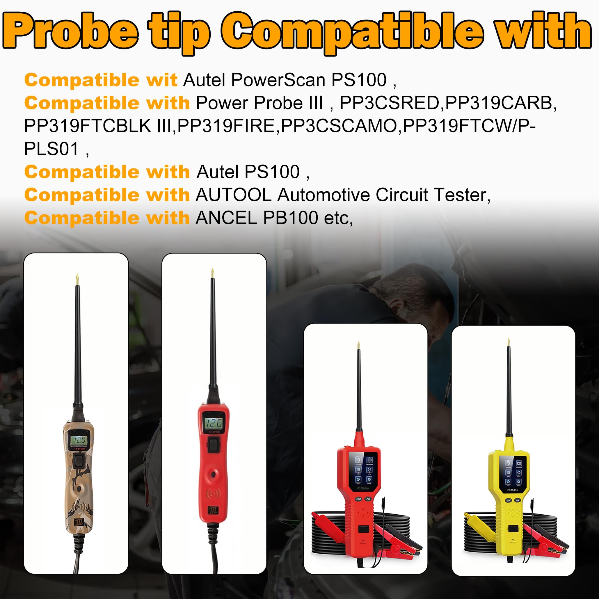 ZIBOO PPTK0043 TEK 6IN Probe Tip Extended Probe Tip 4Mm Banana Jack Tip Black Compatible with Autel Compatible with Power Probe Circuit Tester Power Circuit Probe — Amazon image 3