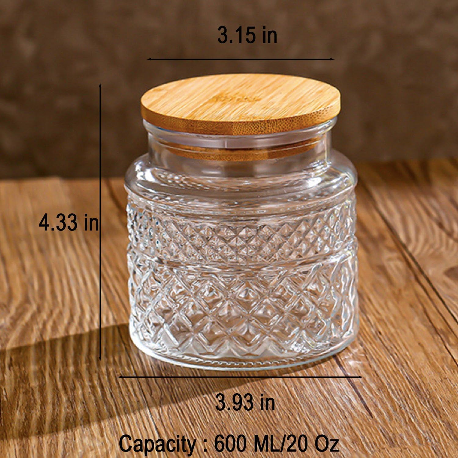 20 oz Vintage Glass Jar with Airtight Lids Food Storage Container image 3