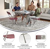 Vista 5 de Hercules Series Plastic Folding Chair Red - 10 Pack 650LB Weight Capacity Comfortable Event Chair-Lightweight Folding Chair