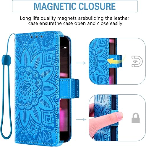 Miniatura 5 de Asuwish Funda de teléfono para LG X ChargeFiesta 2 LTEX Power 3X5LV7 con protector de pantalla de vidrio templado y cartera con tapa para tarjeta de