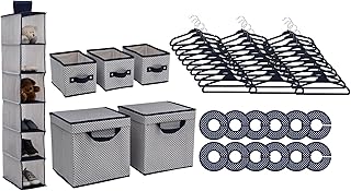 Delta Children Nursery Storage 48 Piece Set - Easy Storage/Organization Solution - Keeps Bedroom, Nursery & Closet Clean, Navy