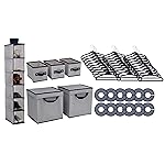 Delta Children Nursery Storage 48 Piece Set - Easy Storage/Organization Solution - Keeps Bedroom, Nursery & Closet Clean, Navy