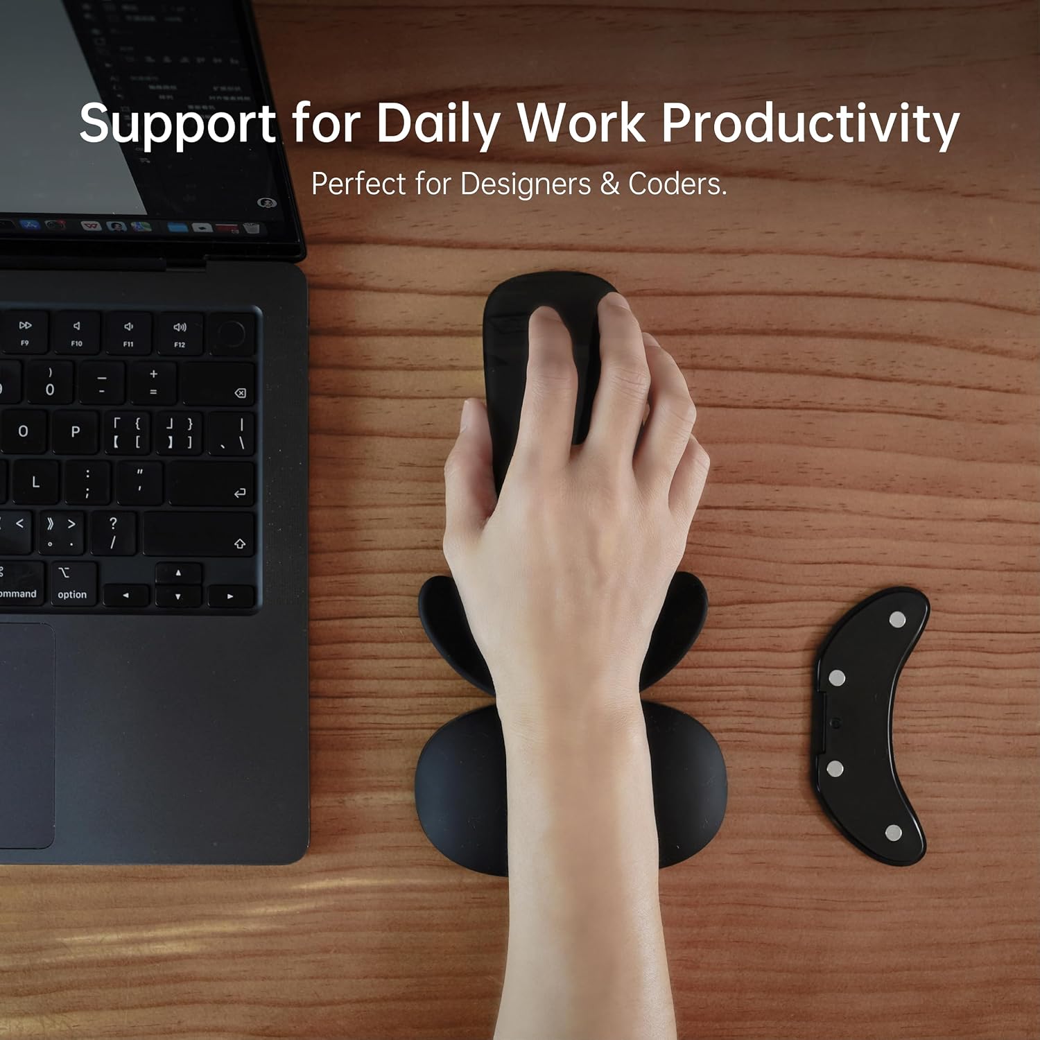 Height-Adjustable Mouse Wrist Rest, Magnetic Palm & Wrist Gliding Support image 5