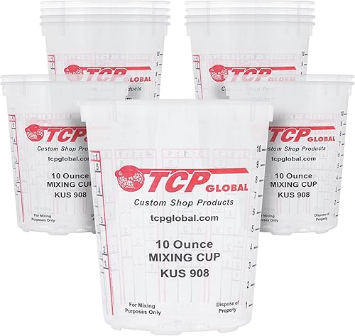 Vista 13 de Custom Shop - Vasos mezcladores de pintura (caja completa de 100 cada una). Los vasos tienen las proporciones de mezcla calibradas al costado