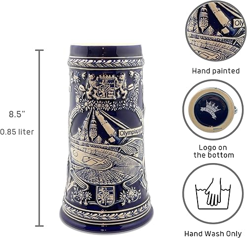 Miniatura 2 de Essence of Europe Gifts E.H.G 0.85 litros  OktoberfestHaus Alemania Stein Famous Landmarks Bier Krug Taza de cerveza grabada Taza de cerveza alemana