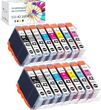F FINDERS&CO Compatible Ink Cartridges Replacement for Canon CLI42 CLI-42 Ink for Canon Pixma Pro-100 Pro-100S Printer 16-Pack