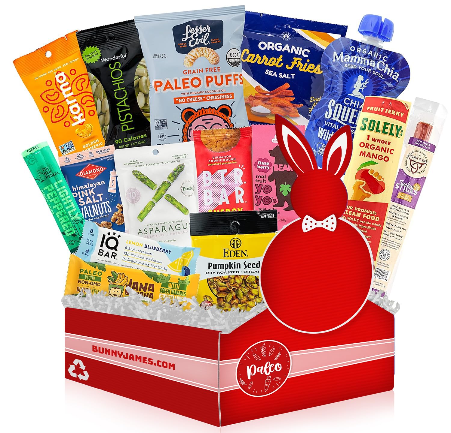PALEO Snacks Sampler Gift Box: Mix of Whole Foods Protein Bars, Grain Free Granola, Cookies, Jerky Meat Sticks, Fruit &amp; Nut Snacks Care Package - Mother&amp;#39;s Day Gift Ideal for Kids, Women and Men