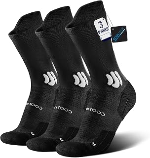 Coolmax Bamboo Viscose Running Socks 3 Pairs Crew Moisture Wicking Anti Blister Athletic Hiking Work Sock