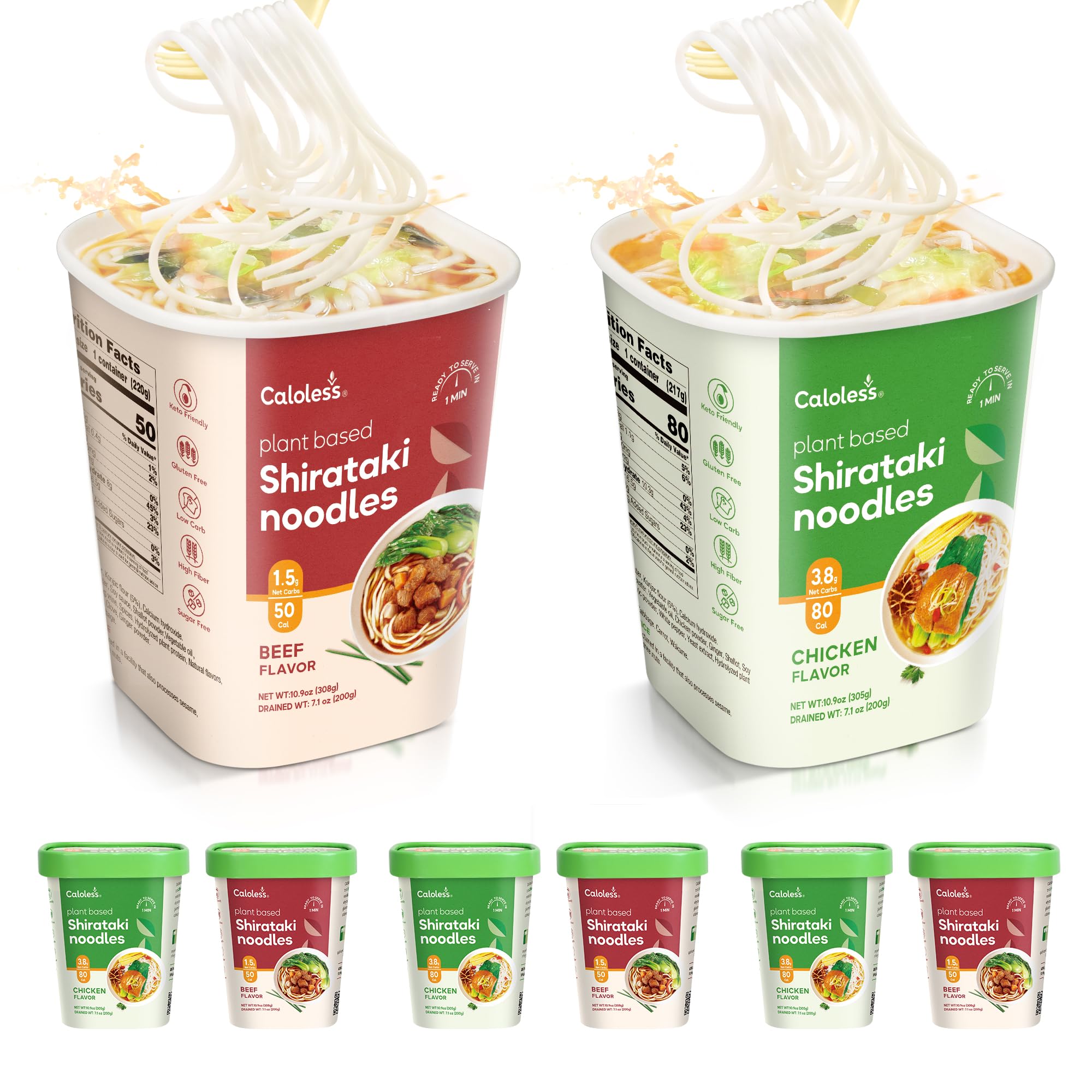 Amazon.com : Caloless Konjac Shirataki Noodles, 6 Pack Low Calorie