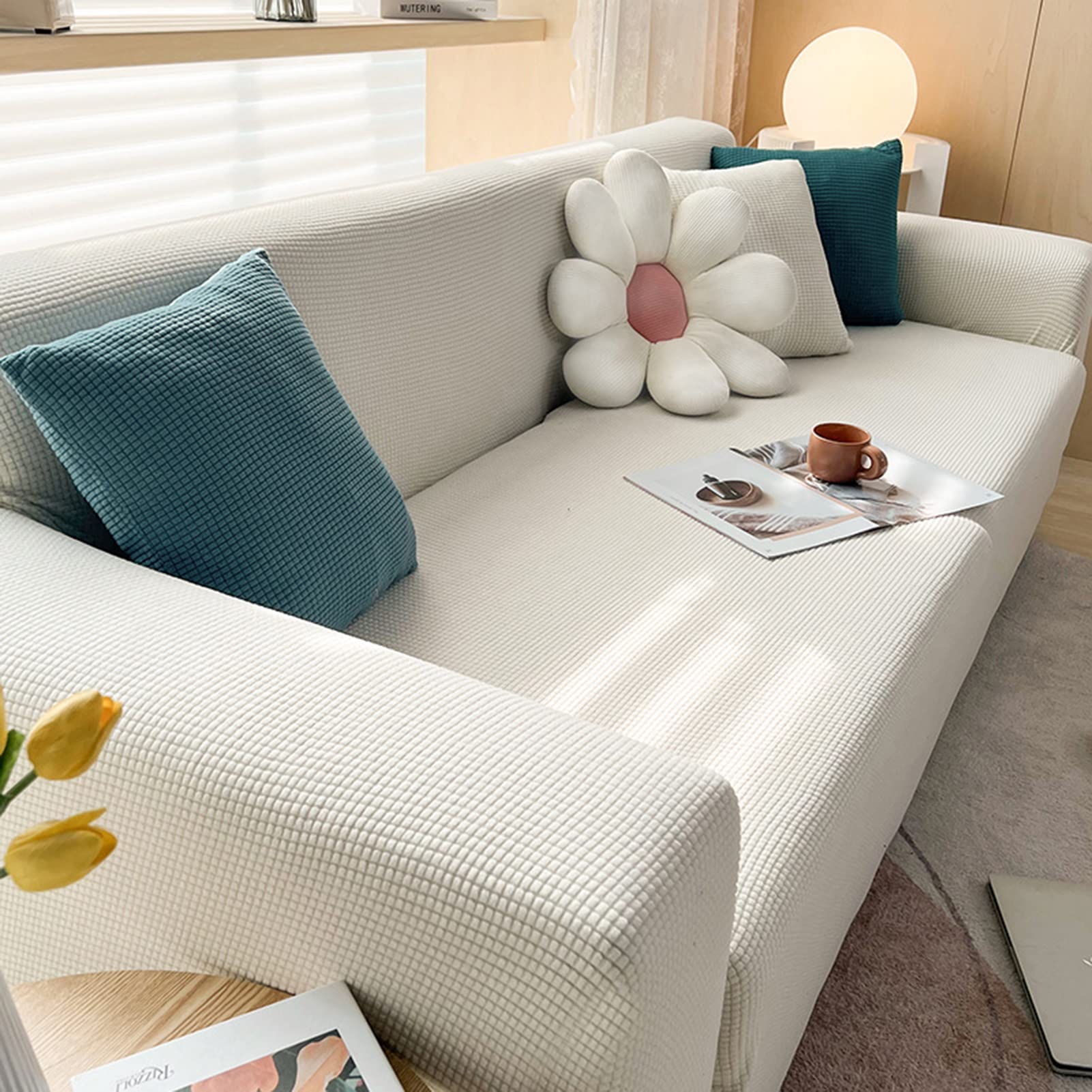 Housse de canapé extensible lavable 4 places jacquard universel G