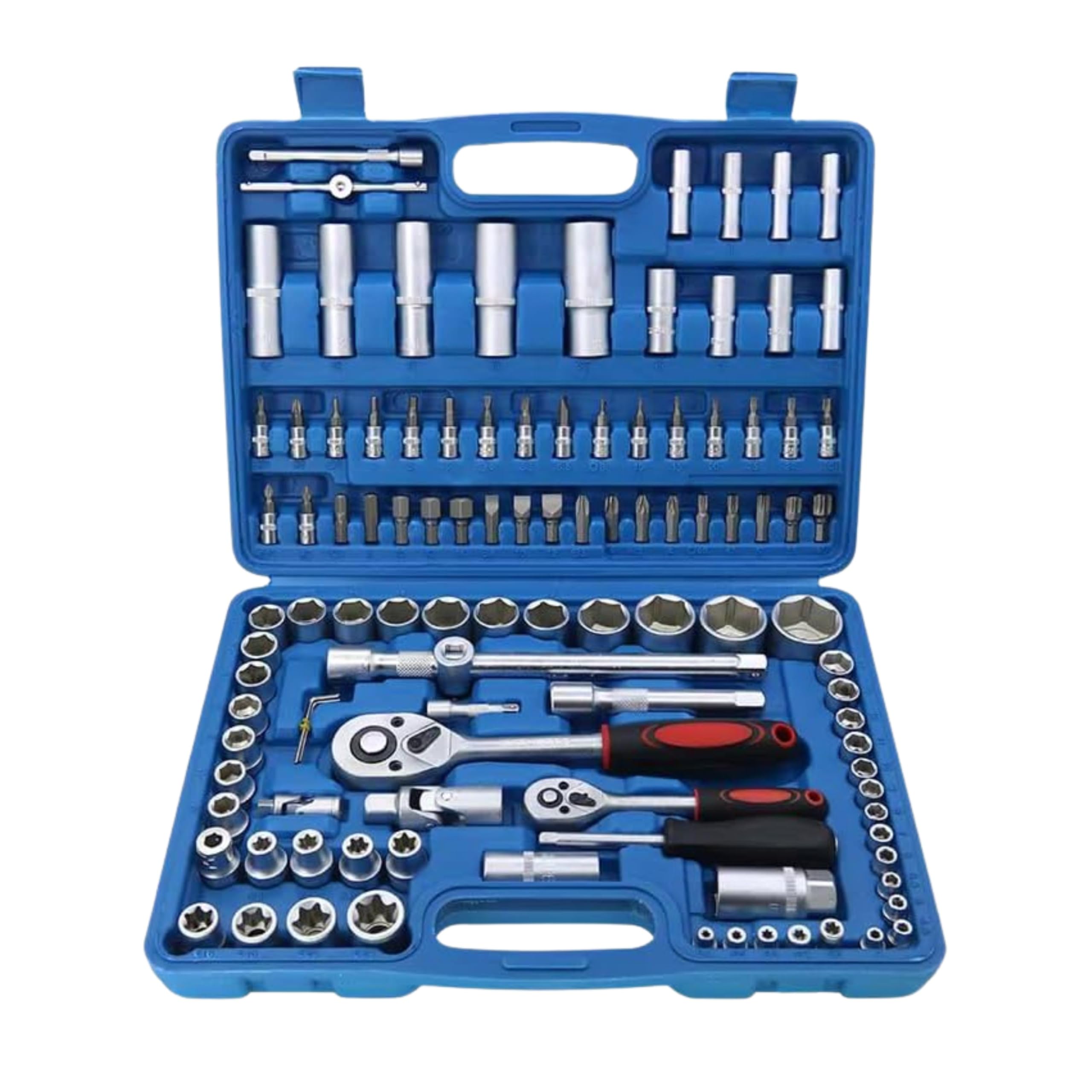 YASTA Set Di Chiavi A Bussola e Chiavi A Cricchetto Con Valigetta 108 Pezzi Set Bussole Cricchetto Cacciavite Attrezzi Per Meccanico e Fai Da Te
