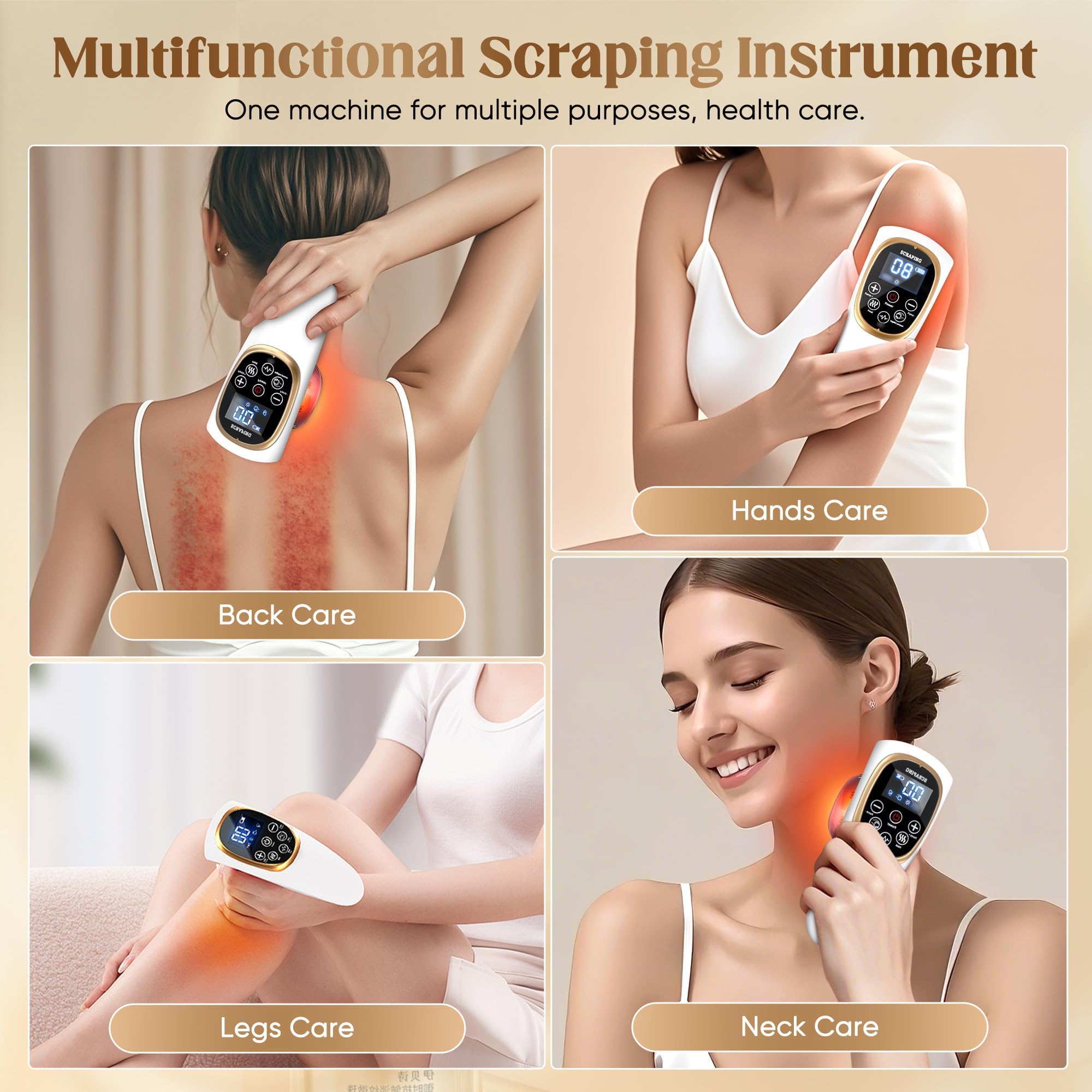Schröpfmassagegerät, Cellulite-Werkzeug mit Vakuummassage, EMS & Rotlicht, 15 Stufen der Sauganpassung, Anti-Cellulite-Massagegerät für Gesicht, Bauch, Gesicht, Oberschenkel, Arme, Beine