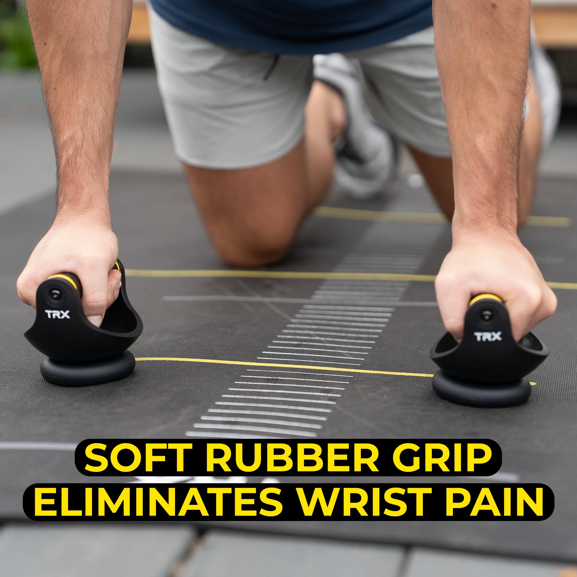 TRX Push-It - Maniglie per flessioni per allenamento della forza, allenamenti in palestra a casa, attrezzatura per esercizi di core e parte superiore del corpo, supporti ergonomici per flessioni per