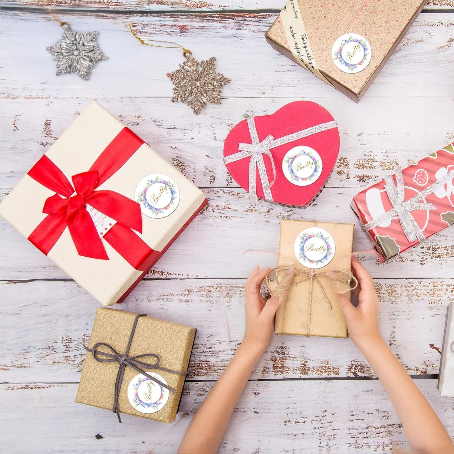 Personalized Business Logo Stickers - Ideal for Weddings, Birthdays, Favors & More. Waterproof, Fade & Heat Resistant. Pack of 75 to 1000. (Wreath 23, 2 Inch) - Image 7