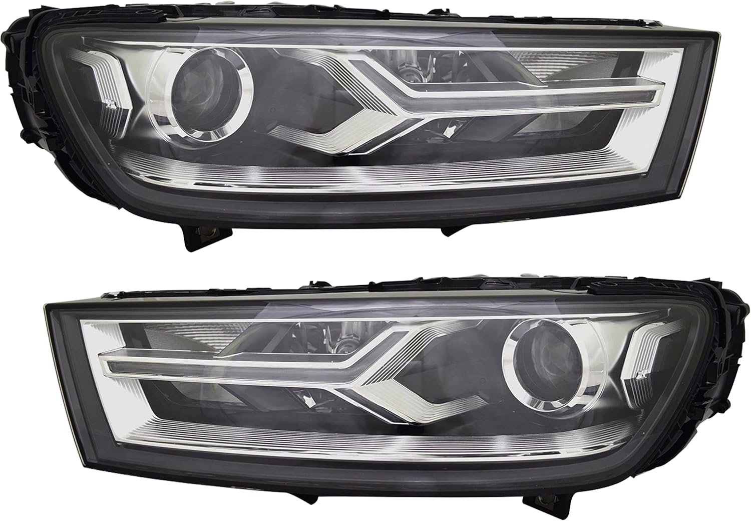 ALLIGATOR AUTO LIGHTS Headlights Assembly Replacement For Audi Q7 2017-2019 HID/Xenon Headlamps w/o BULBS Driver/Passenger Side Pair CAPA Certified AU2503201, AU2502201