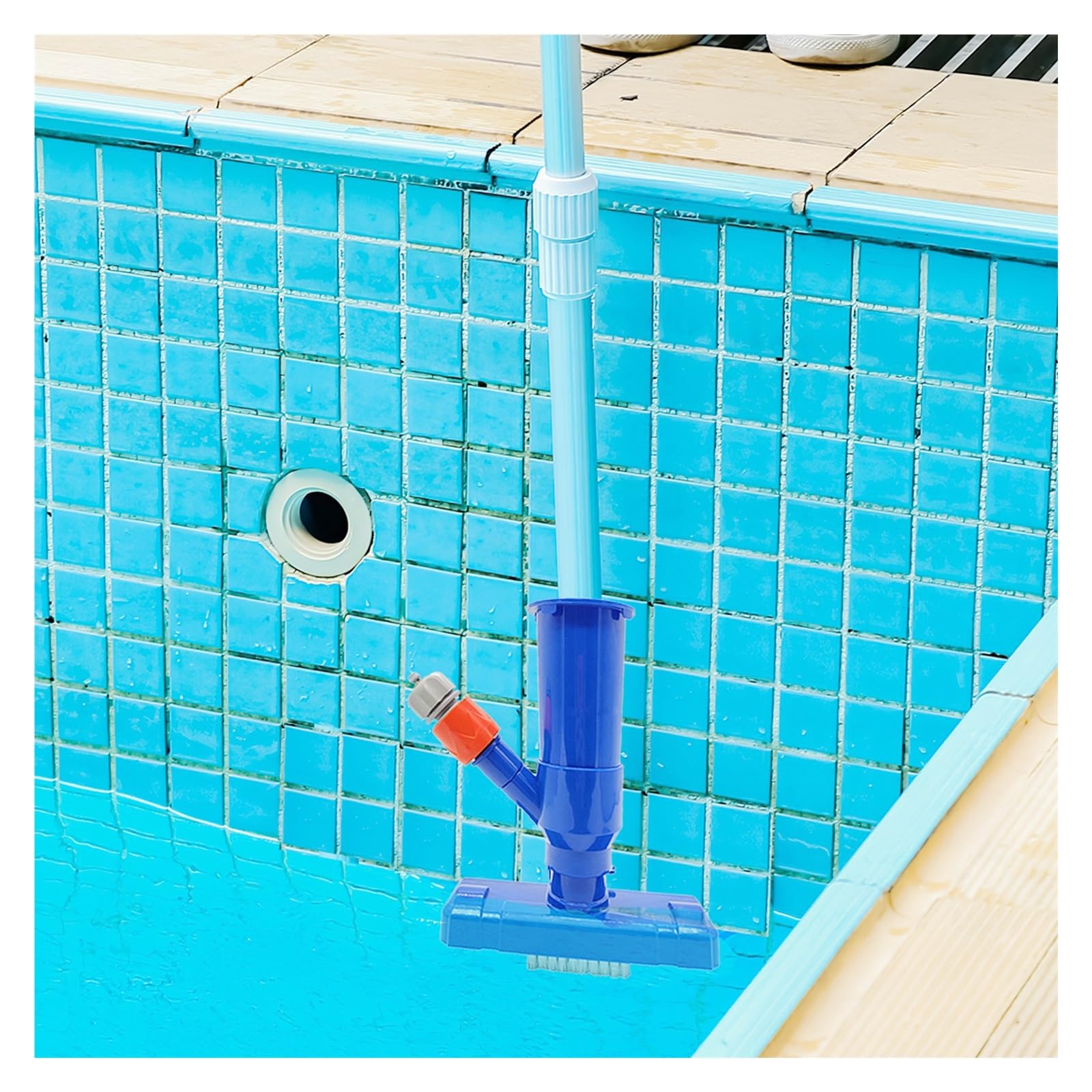 Akku-Roboter-Poolreiniger Pool-Staubsauger, Tragbares Unterwasser-Reinigungsset Für Schwimmzubehör, Flache Hot Spring 5-teilige Stangenwerkzeuge für Pool