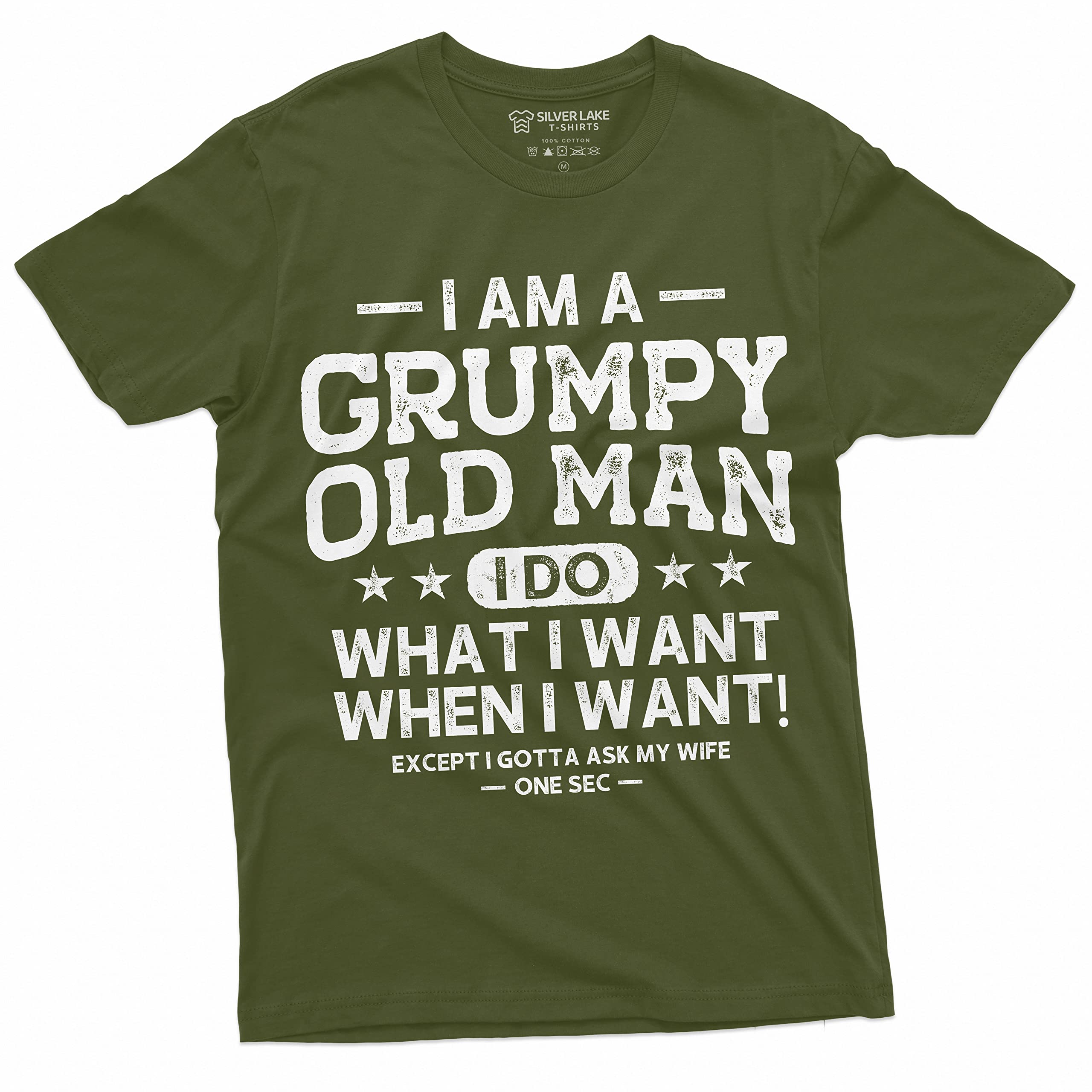 Men's Grumpy Old Man Ask My Wife Funny T-Shirt | papa Grandpa Tee
