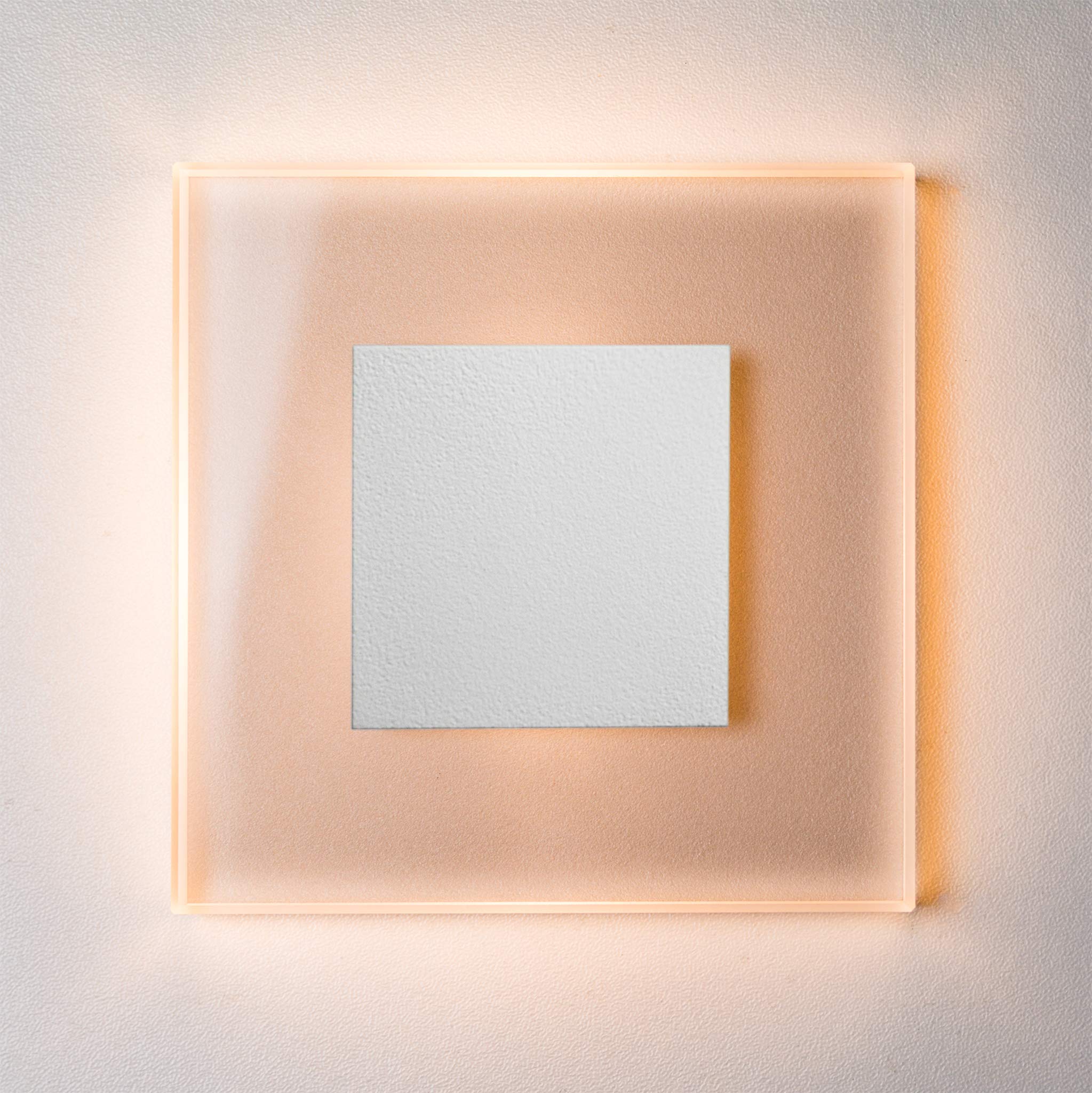 Oświetlenie Schodów LED Premium SunLED, Duże, Ciepła Biel, 230 V, 1 W, Prawdziwe Szkło, z Puszką Podtynkową, Do Montażu w Ścianie (Aluminium)