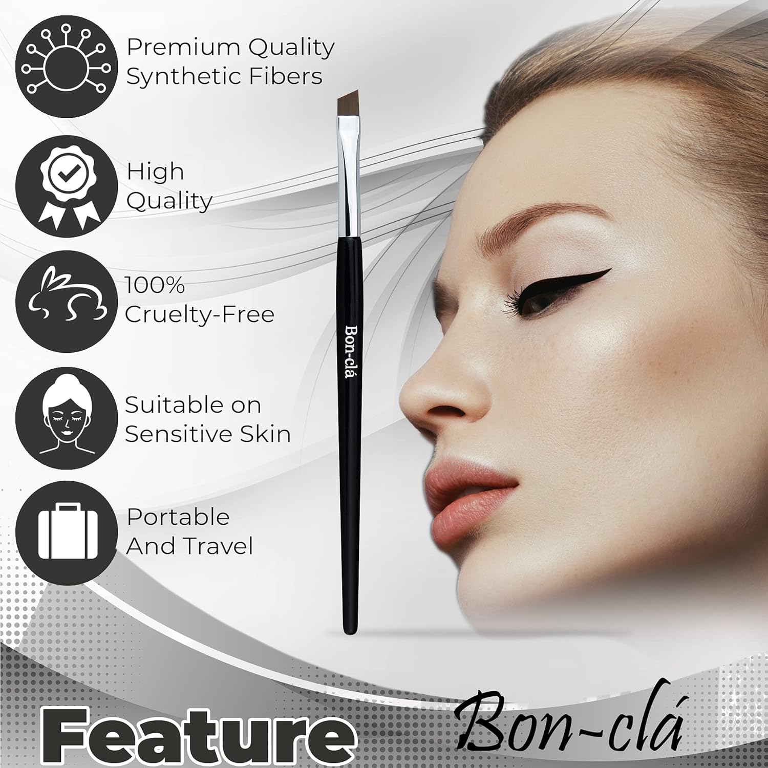 Bon-clá Fine Angled Eyeliner Brush, for Gel, Liquid, Cream, Powder, Cake, Eye Cosmetics, Professional Makeup Tools : Beauty & Personal Care