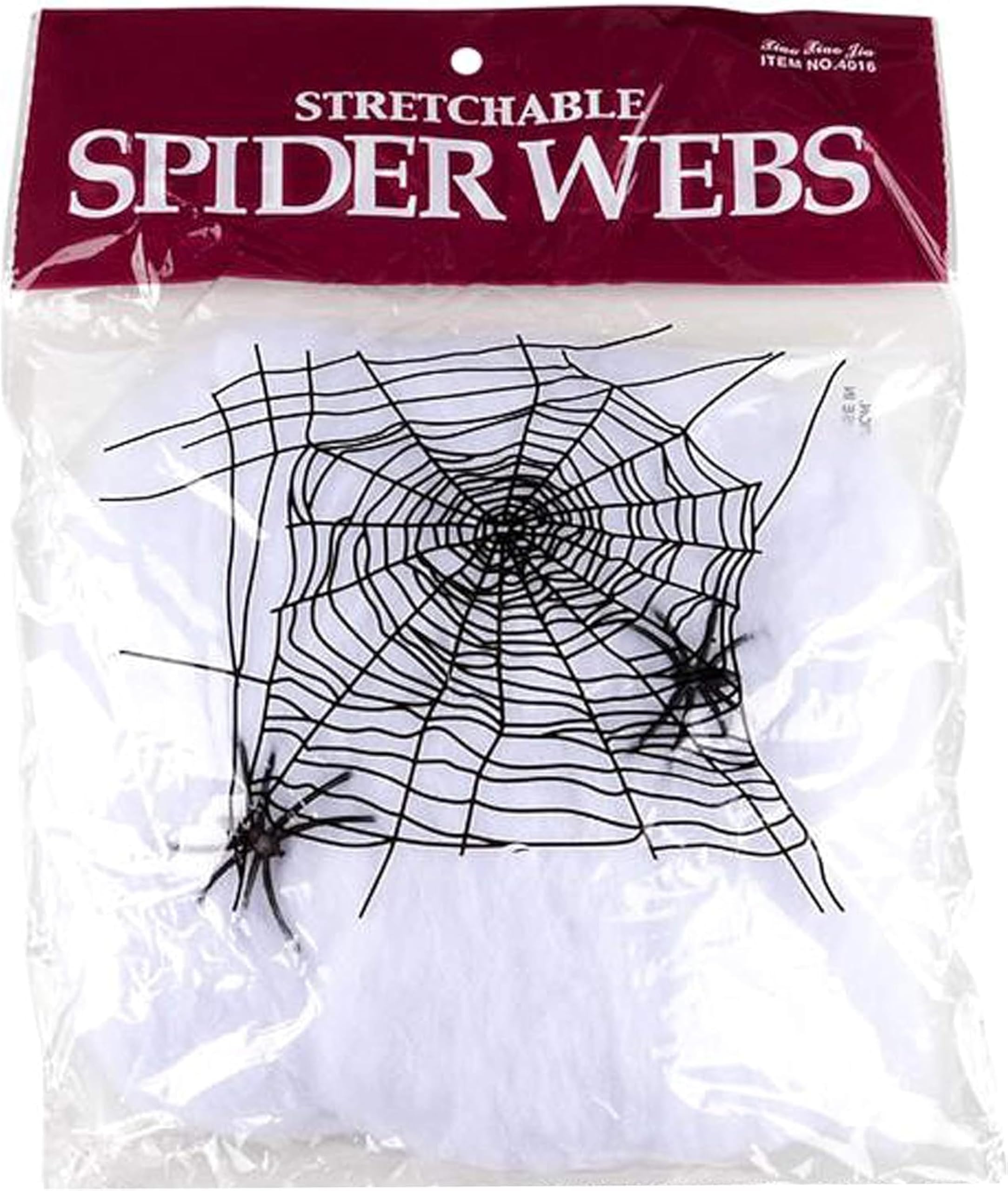 SHATCHI 40g Halloween Spider Web with 4 Spiders for Haunted House Decoration - Stretchable Cobweb, Indoor & Outdoor Spooky Effect, Perfect for Creating Chilling Atmosphere