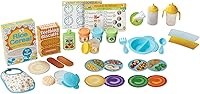 Vista 4 de Melissa & Doug Mine to Love - Juego de comida para muñecas con botella, tarros de comida para bebé, bolsa de aperitivos y más (24 unidades)
