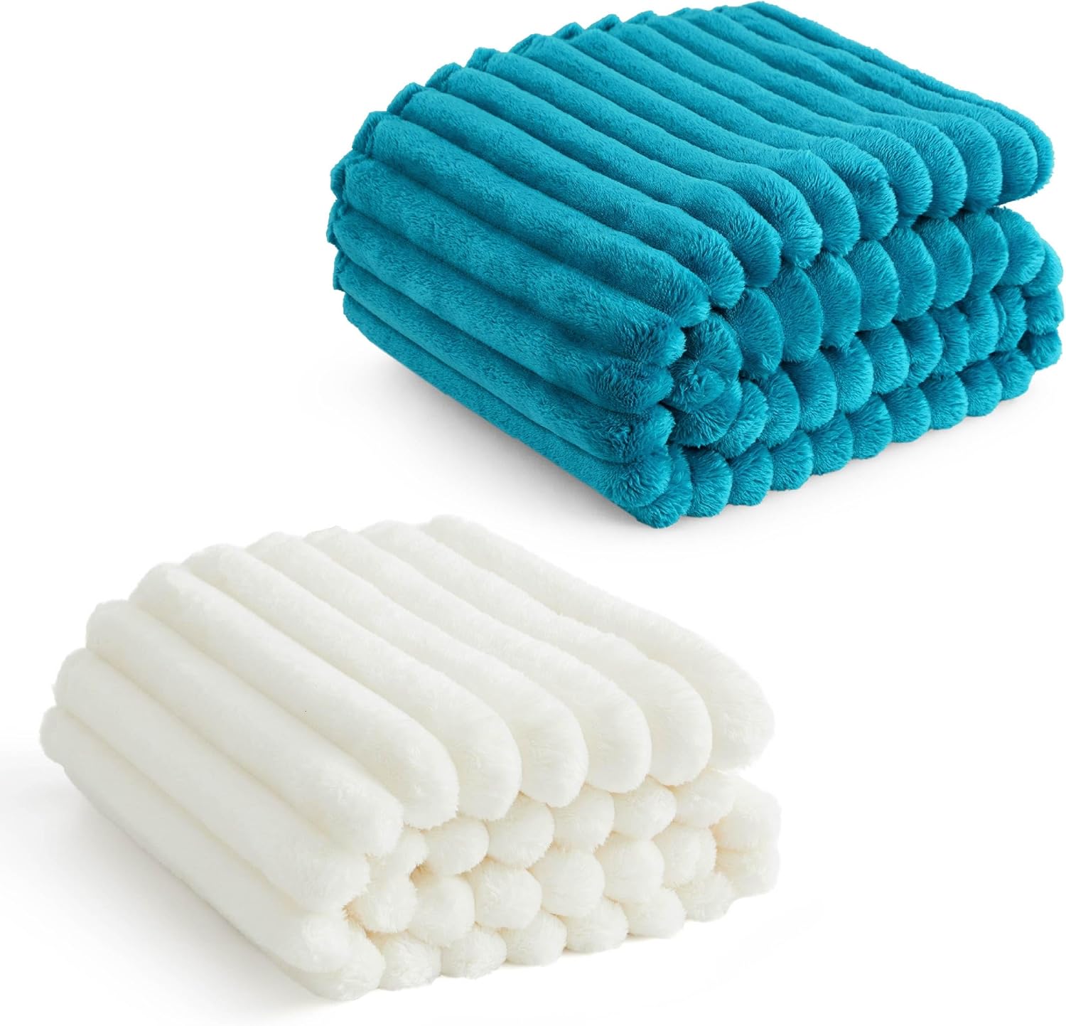 Bedsure Manta de forro polar verde azulado para sofá y