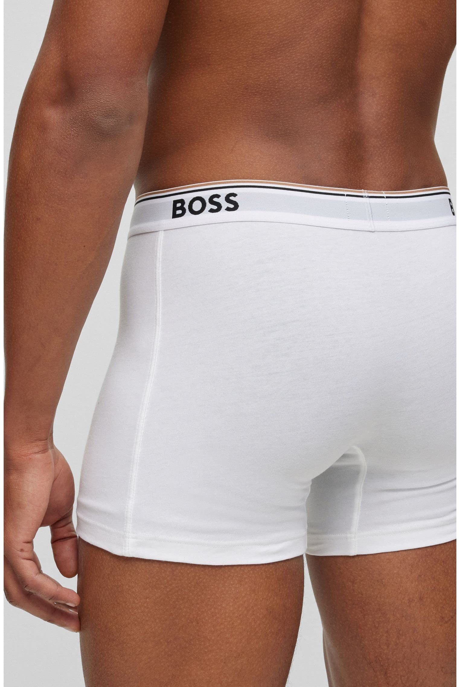 BOSS bokserki męskie, White100, M, 3 pary