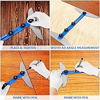 Vista 5 de Herramienta de plantilla de peldaños de escalera, plantilla de herramienta de peldaños de escalera de aleación de aluminio, herramienta de medición