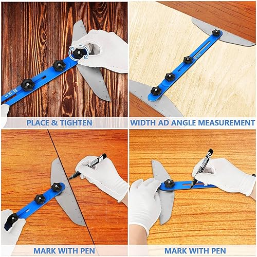Miniatura 5 de Herramienta de plantilla de peldaños de escalera, plantilla de herramienta de peldaños de escalera de aleación de aluminio, herramienta de medición