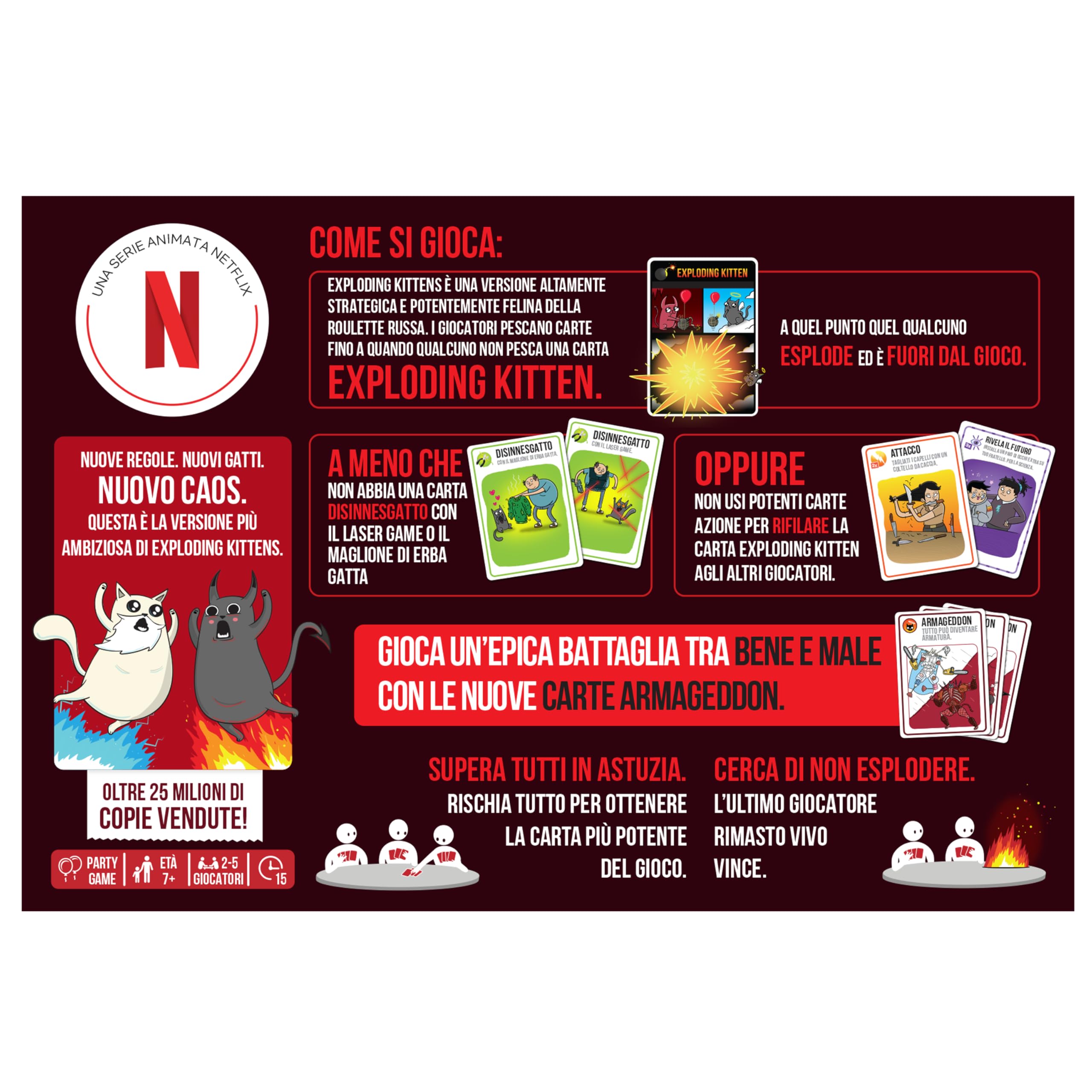 Asmodee - Exploding Kittens - Good vs Evil, Spielkarten mit explosiven Katzen und Neuer Kampf zwischen Gut und Böse, Brettspiel, 7+ Jahre… – Ansicht 2