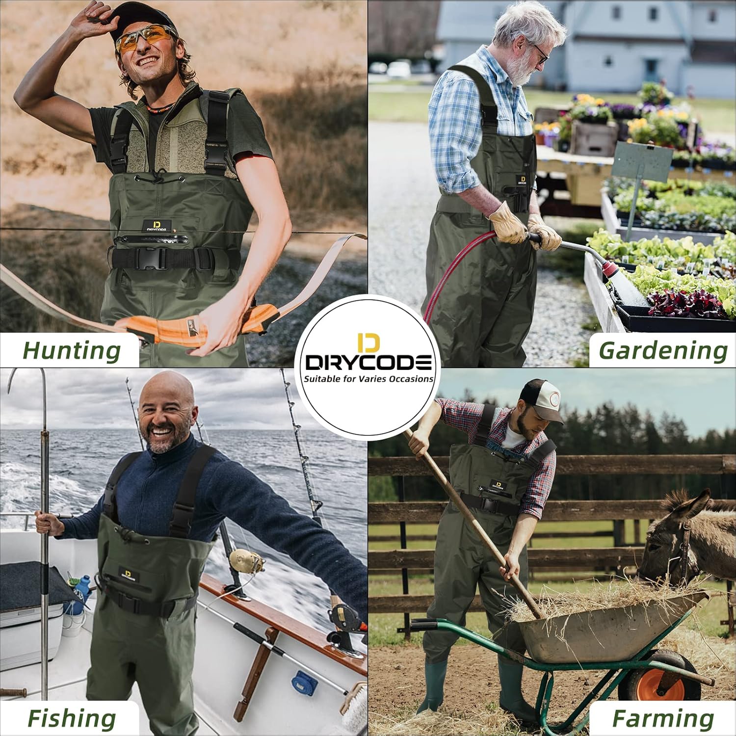 DRYCODE Waders for Men, Chest Waders for Men with Boots Waterproof, 2-Ply Nylon/PVC Women's Duck Hunting Waders for Fishing : Sports & Outdoors